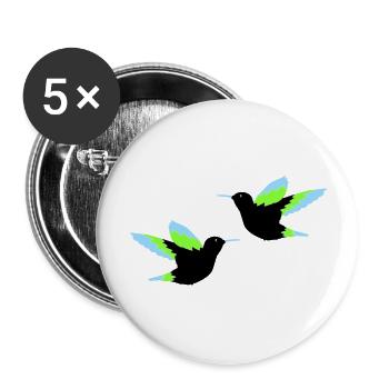 Hummingbird 02 - Buttons large 2.2''/56 mm (5-pack) - white - Front