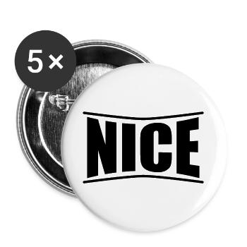 Nice t-shirt t-shirt gift idea - Buttons large 2.2''/56 mm (5-pack) - white - Front