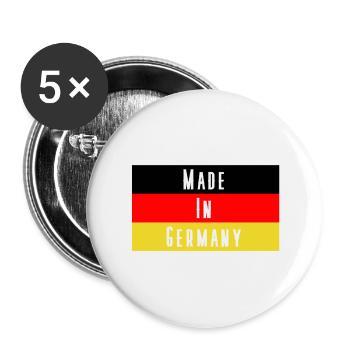 Made in Germany - Buttons groß 56 mm (5er Pack) - Weiß - Vorne
