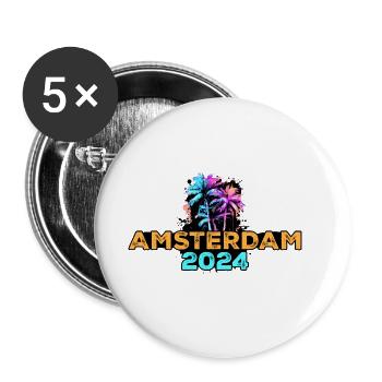 Visite d’Amsterdam 2024 - Lot de 5 grands badges (56 mm) - blanc - Devant