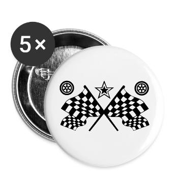 Voiture - Lot de 5 grands badges (56 mm) - blanc - Devant