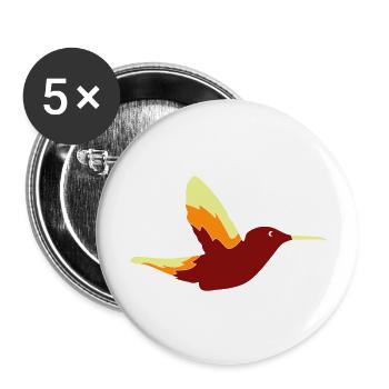 Colibri Oiseau - Lot de 5 grands badges (56 mm) - blanc - Devant