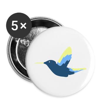 Colibri Oiseau - Lot de 5 grands badges (56 mm) - blanc - Devant