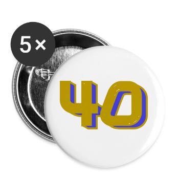 40. 40 YEARS. 40th ANNIVERSARY. 40 YEARS ANNIVERSARY. - Buttons large 2.2''/56 mm (5-pack) - white - Front