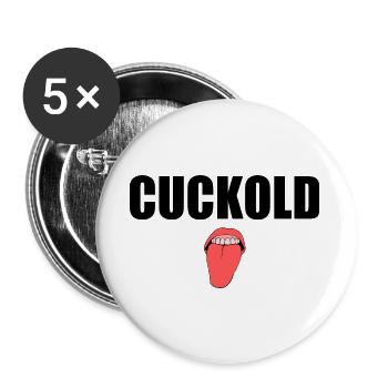 Cuckold - Buttons groß 56 mm (5er Pack) - Weiß - Vorne