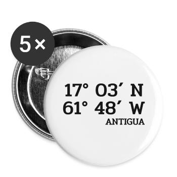 Antigua Coordinates - Coordinates - Caribbean - Buttons large 2.2''/56 mm (5-pack) - white - Front