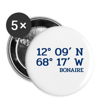 Bonaire Coordinates - Coordinates - Caribbean - Buttons large 2.2''/56 mm (5-pack) - white - Front