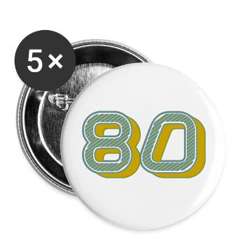 80. 80 YEARS. 80th ANNIVERSARY. 80 YEARS ANNIVERSARY. - Buttons large 2.2''/56 mm (5-pack) - white - Front