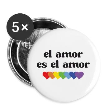 LGBT Pride Month - El Amor es el Amor - Buttons large 2.2''/56 mm (5-pack) - white - Front