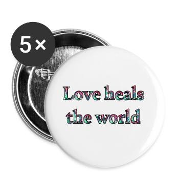 Love heals the world - space nebula look - Buttons large 2.2''/56 mm (5-pack) - white - Front