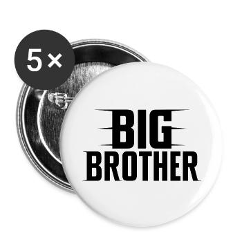 BIG BROTHER - Buttons large 2.2''/56 mm (5-pack) - white - Front