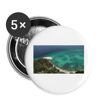 Koh Lipe Thailand Nordstrand mit blauem Ozean - Buttons groß 56 mm (5er Pack) - Weiß - Vorne