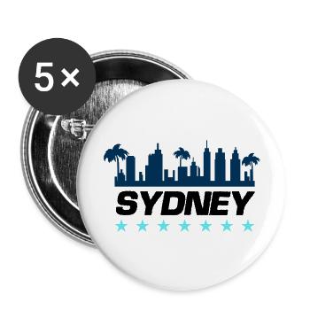 sydney stadt - Buttons groß 56 mm (5er Pack) - Weiß - Vorne