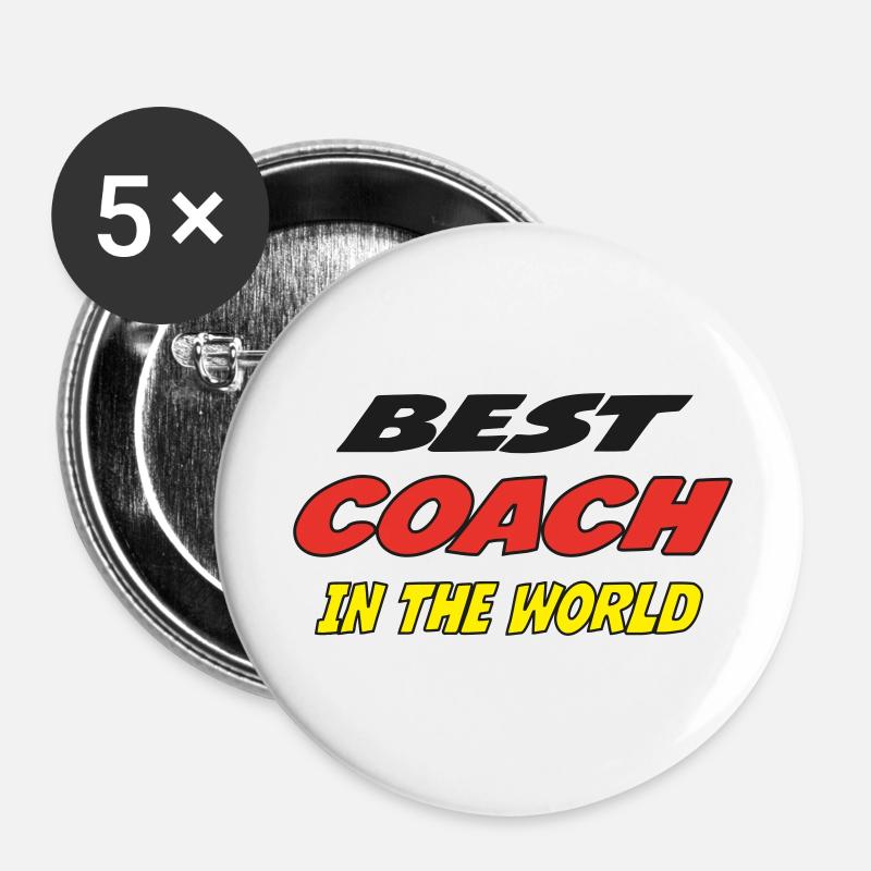 Best COACH in the world - Buttons large 2.2''/56 mm (5-pack) - white