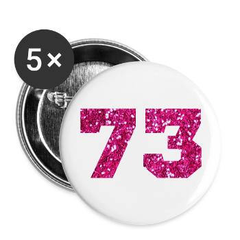 73 Pink Glitter - 73 Birthday - Buttons large 2.2''/56 mm (5-pack) - white - Front