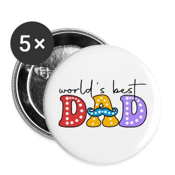 WORLD'S BEST DD - Buttons large 2.2''/56 mm (5-pack) - white - Front