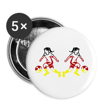 Frau Fussball Team Deutschland - Buttons groß 56 mm (5er Pack) - Weiß - Vorne