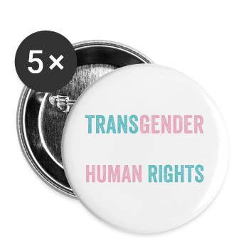 LGBTQ Pride Month - Transgender-Rechte sind menschlich R - Buttons groß 56 mm (5er Pack) - Weiß - Vorne