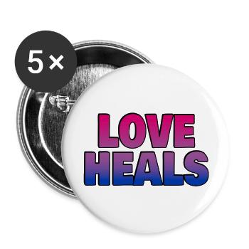 Love Heals Bi Flag Colors - Buttons large 2.2''/56 mm (5-pack) - white - Front