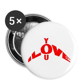 Je t’aime - Lot de 5 grands badges (56 mm) - blanc - Devant