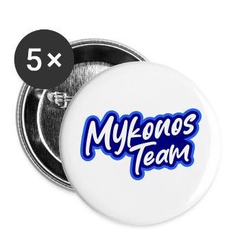 Mykonos Team - Buttons large 2.2''/56 mm (5-pack) - white - Front