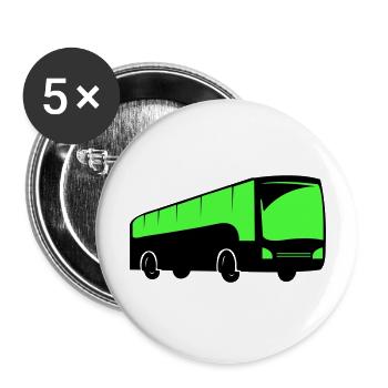 bus busfahren - Buttons groß 56 mm (5er Pack) - Weiß - Vorne