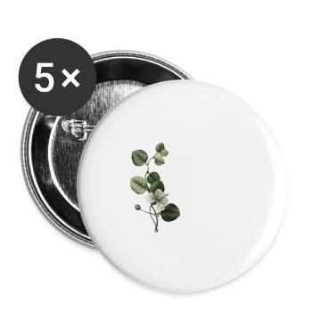 Number 42 Floral Green - 42nd Floral Birthday - Buttons large 2.2''/56 mm (5-pack) - white - Front
