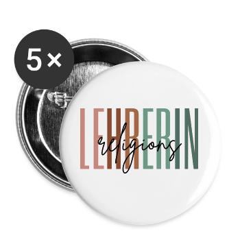 Lehrerin Religion Religionslehrerin Geschenk - Buttons groß 56 mm (5er Pack) - Weiß - Vorne