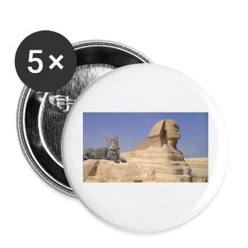 Cat and Sphinx - Buttons large 2.2''/56 mm (5-pack) - white - Front