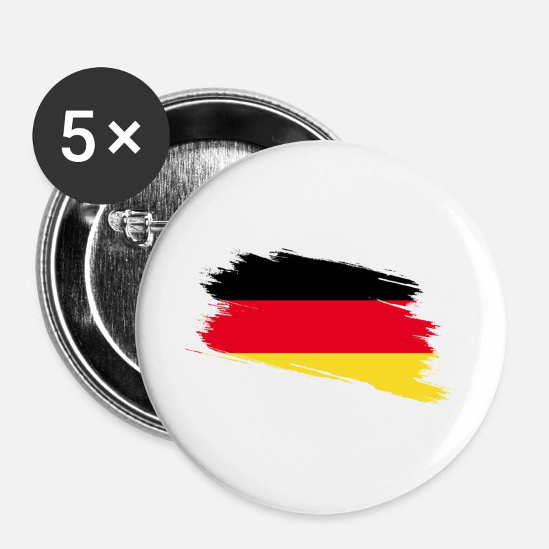 Germany - Buttons large 2.2''/56 mm (5-pack) - white