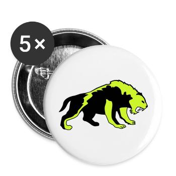 tiger 02 - Buttons groß 56 mm (5er Pack) - Weiß - Vorne