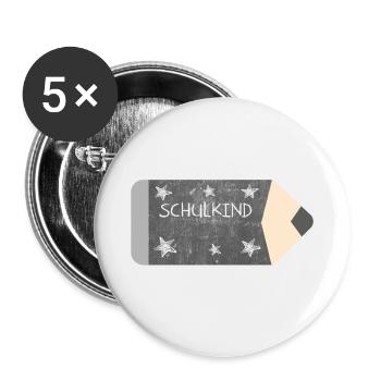 Colored Pencil Blackboard Design Chalk - Stars - School Child - Buttons large 2.2''/56 mm (5-pack) - white - Front