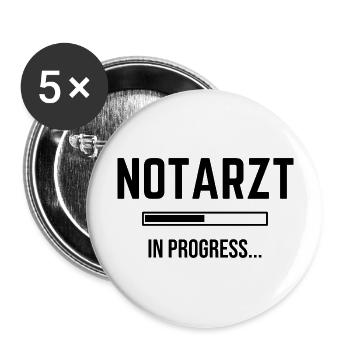 Médecin urgentiste en devenir - Lot de 5 grands badges (56 mm) - blanc - Devant