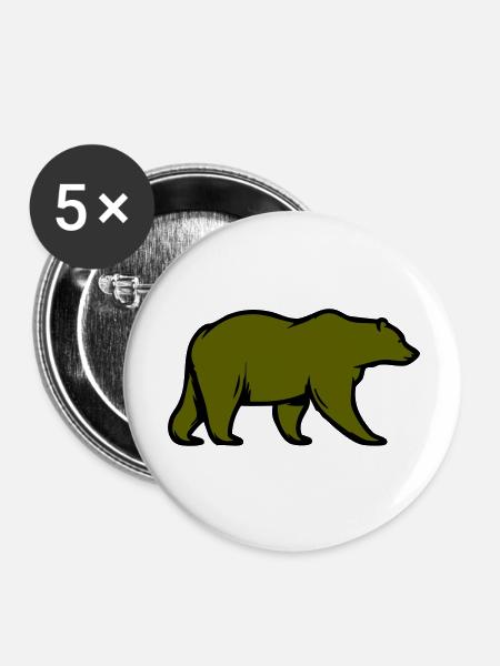 bär - Buttons groß 56 mm (5er Pack) - Weiß