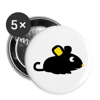 süße maus - Buttons groß 56 mm (5er Pack) - Weiß - Vorne