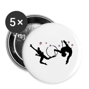 Rhythmic gymnastics with hoops - Buttons large 2.2''/56 mm (5-pack) - white - Front