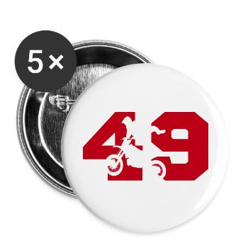Moto 49 biker - Buttons large 2.2''/56 mm (5-pack) - white - Front