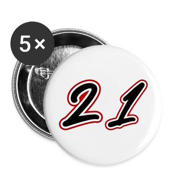 21 Number symbol - Buttons large 2.2''/56 mm (5-pack) - white - Front