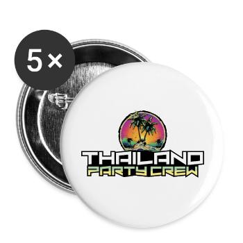 Thailand Party Crew Urlaub - Buttons groß 56 mm (5er Pack) - Weiß - Vorne