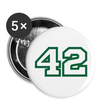 Number 42 green sport - Buttons large 2.2''/56 mm (5-pack) - white - Front