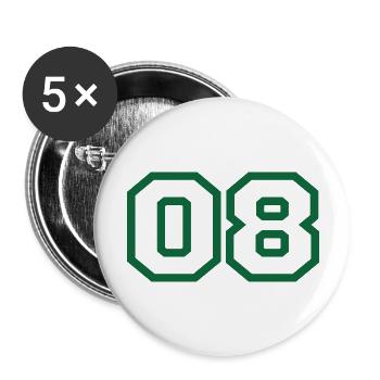 Number 8 Green Sport - Buttons large 2.2''/56 mm (5-pack) - white - Front