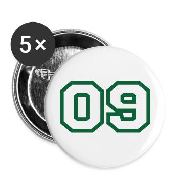 Nummer 9 Green Sport - Buttons groß 56 mm (5er Pack) - Weiß - Vorne