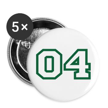 Number 4 green sport - Buttons large 2.2''/56 mm (5-pack) - white - Front