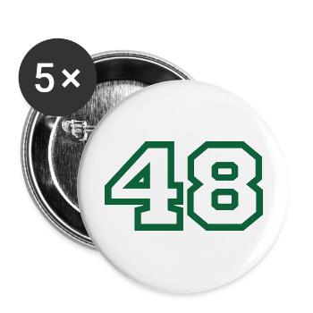 Numéro 48 sport vert - Lot de 5 grands badges (56 mm) - blanc - Devant