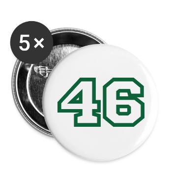 Numéro 46 sport vert - Lot de 5 grands badges (56 mm) - blanc - Devant