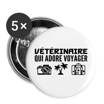 Reisende und Tierärzte: Leidenschaft und Entdeckung - Buttons groß 56 mm (5er Pack) - Weiß - Vorne