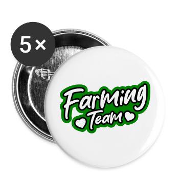 Farming Team - Buttons groß 56 mm (5er Pack) - Weiß - Vorne