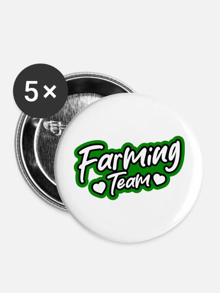 Farming Team - Buttons groß 56 mm (5er Pack) - Weiß