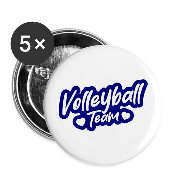 Volleyball Team - Buttons large 2.2''/56 mm (5-pack) - white - Front