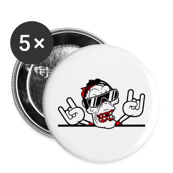 DJ Zombie Undead Horror Halloween Party Celebrations - Buttons large 2.2''/56 mm (5-pack) - white - Front
